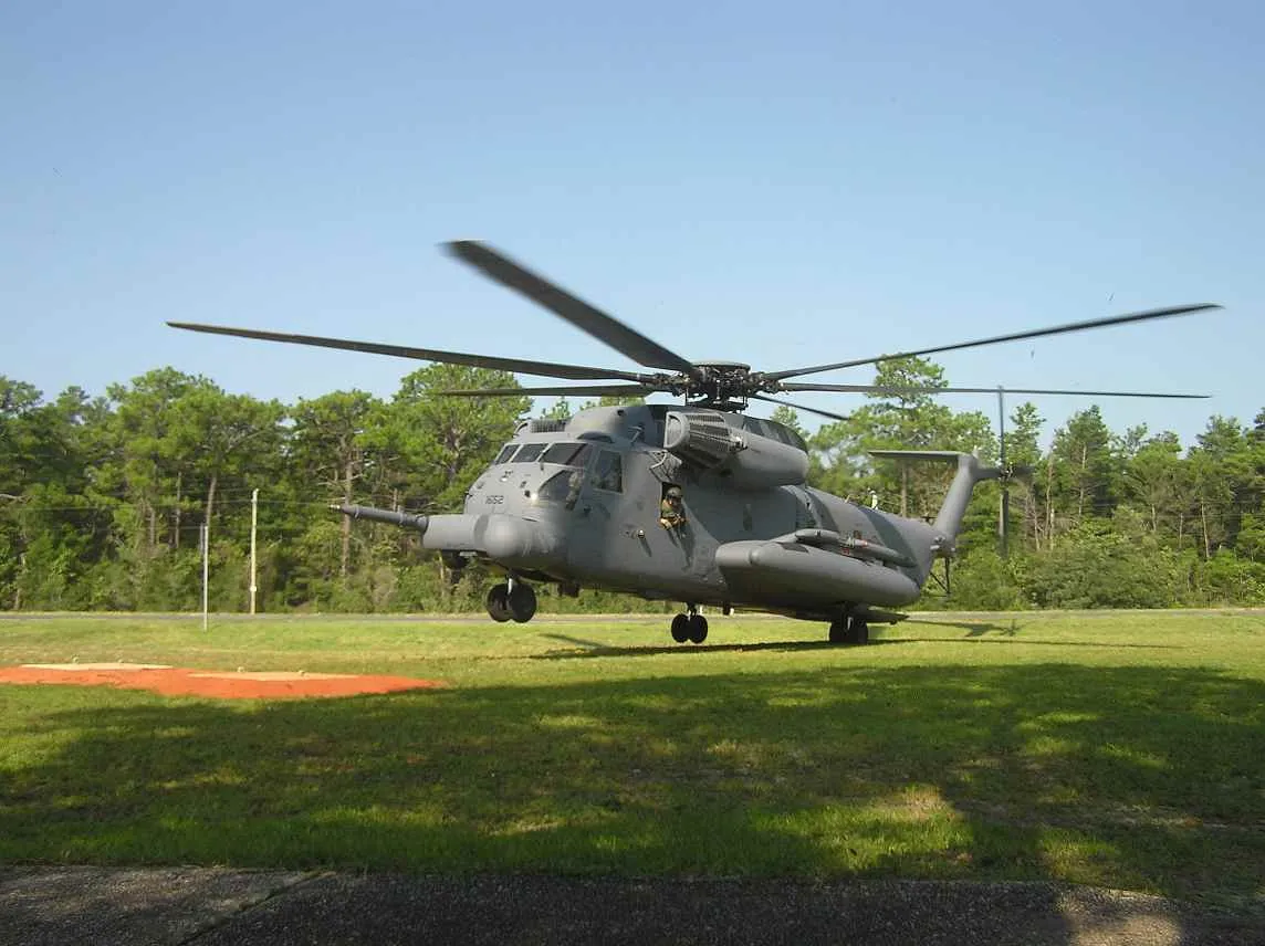 MH-53M tail 1652 on the grass after its last touchdown